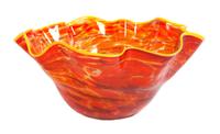 A Studio Glass Bowl Height 6 3/4 x diameter 13 1/2 inches.