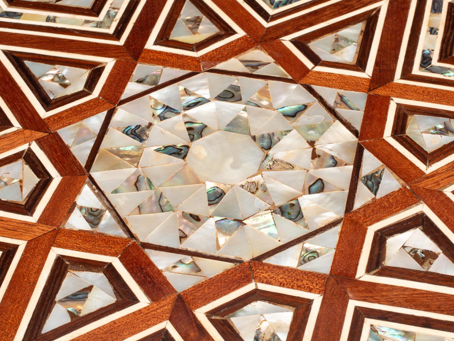 A Pair of Levantine Mother-of-Pearl Inlaid Side Tables