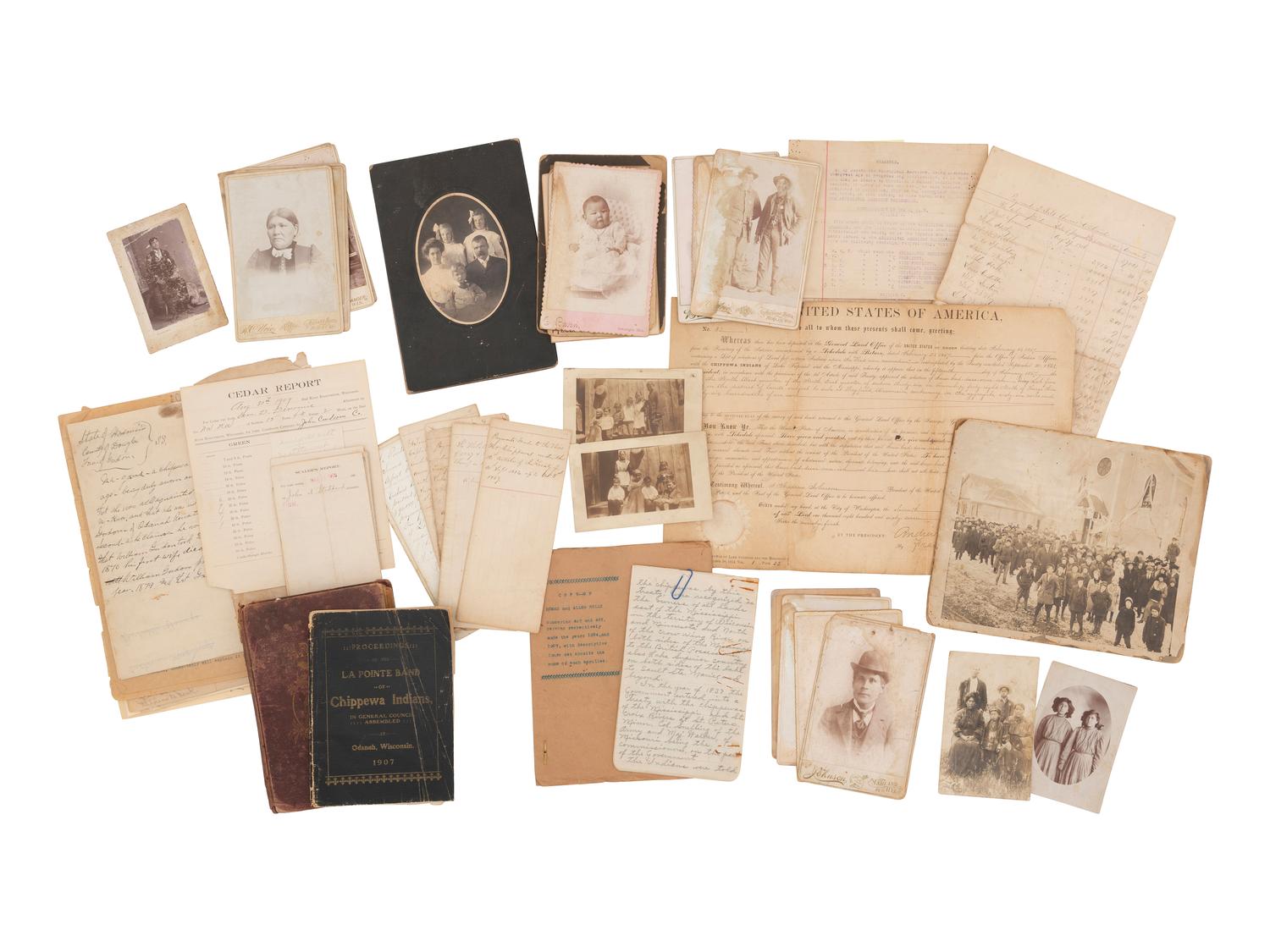 [NATIVE AMERICAN]. ARMSTRONG, Charles D. (1866-1931). Papers of Charles D. Armstrong of the Bad River Band of the Lake Superior Tribe of Chippewa Indians, including letters, documents, maps, and photographs.