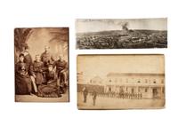 [LATE INDIAN WARS]. A group of 4 photographs, highlighted by outdoor view of armed US Infantry soldier in the desert and portrait of 9th US Infantry soldiers.