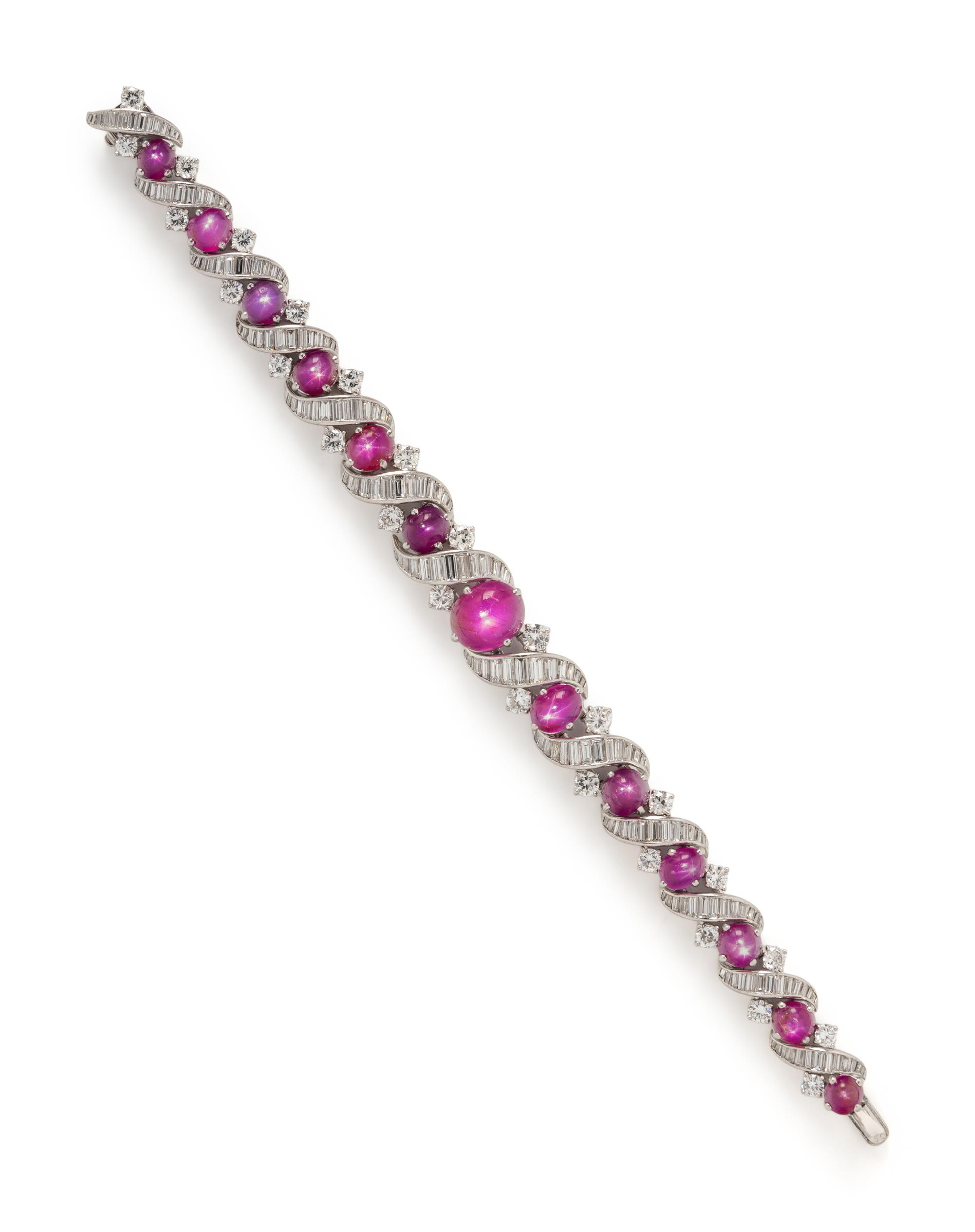 STAR RUBY AND DIAMOND BRACELET