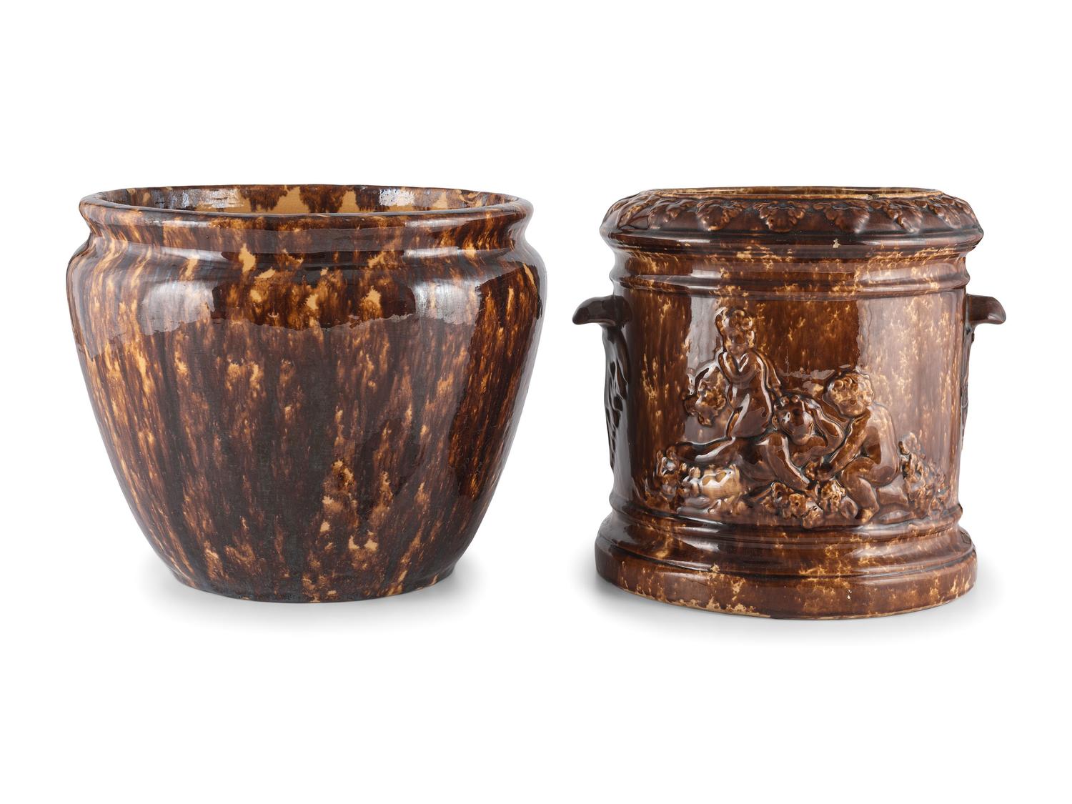 Eight Rockingham Glaze Bowls