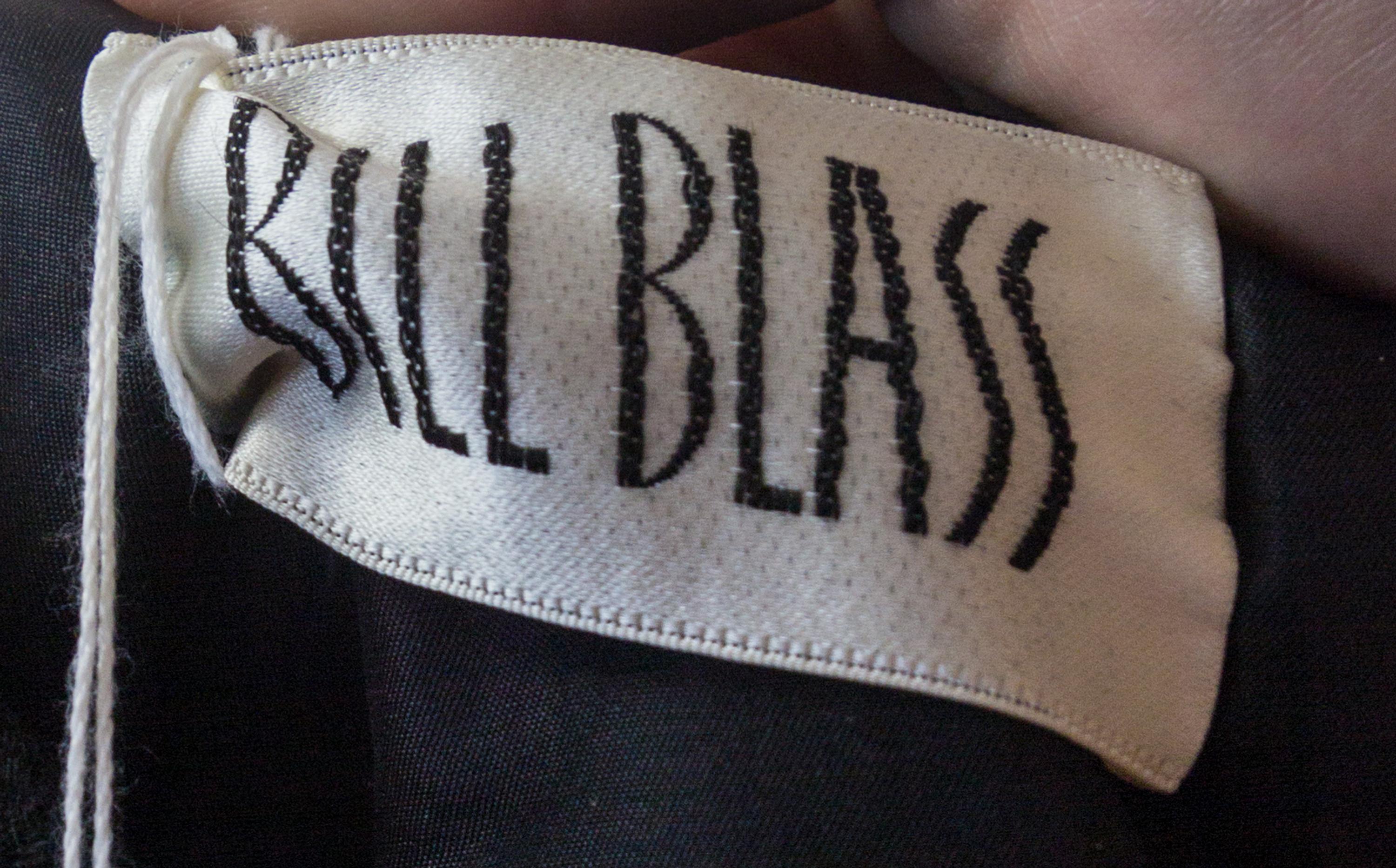 A Bill Blass Black Wool Sleeveless Gown, Size 12.
