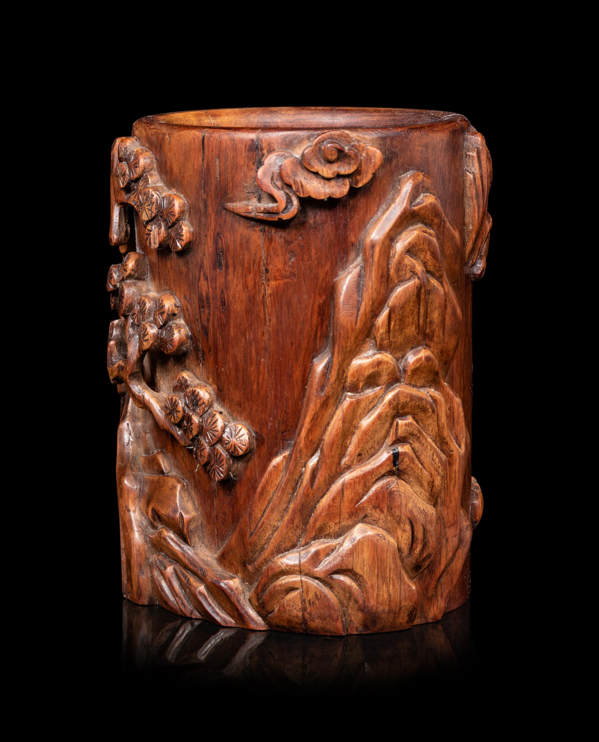 A Chinese Huagnhuali Brushpot, Bitong