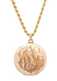 An Art Nouveau Diamond and Lion Head Locket Pendant with Chain, 21.60 dwts.