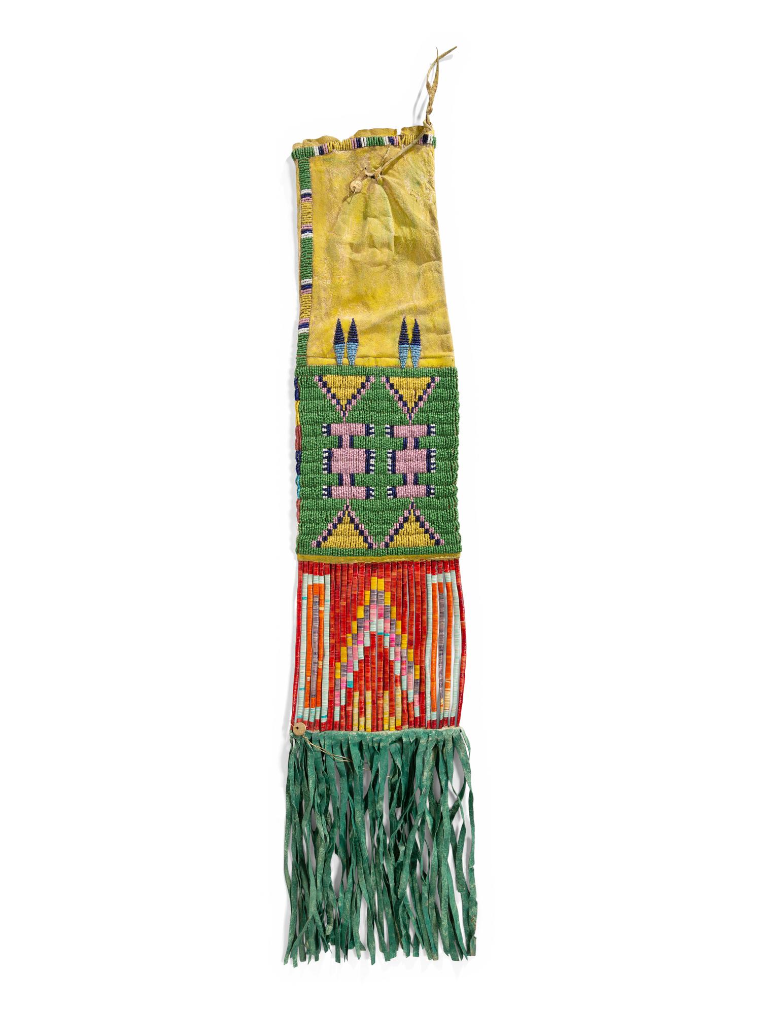 Yankton Sioux Beaded Hide Tobacco Bag
