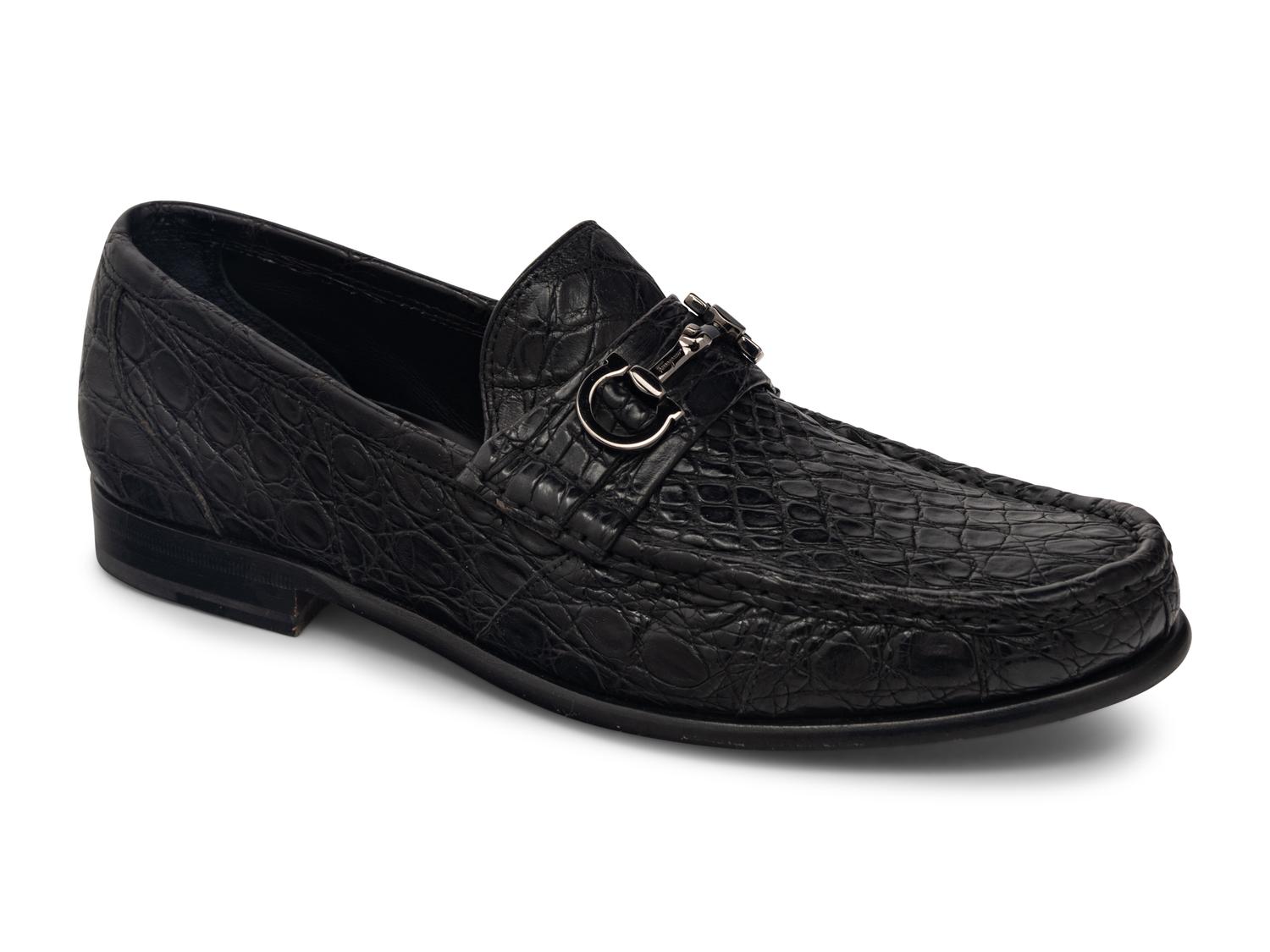 SALVATORE FERRAGAMO MEN'S CROCODILE LOAFERS