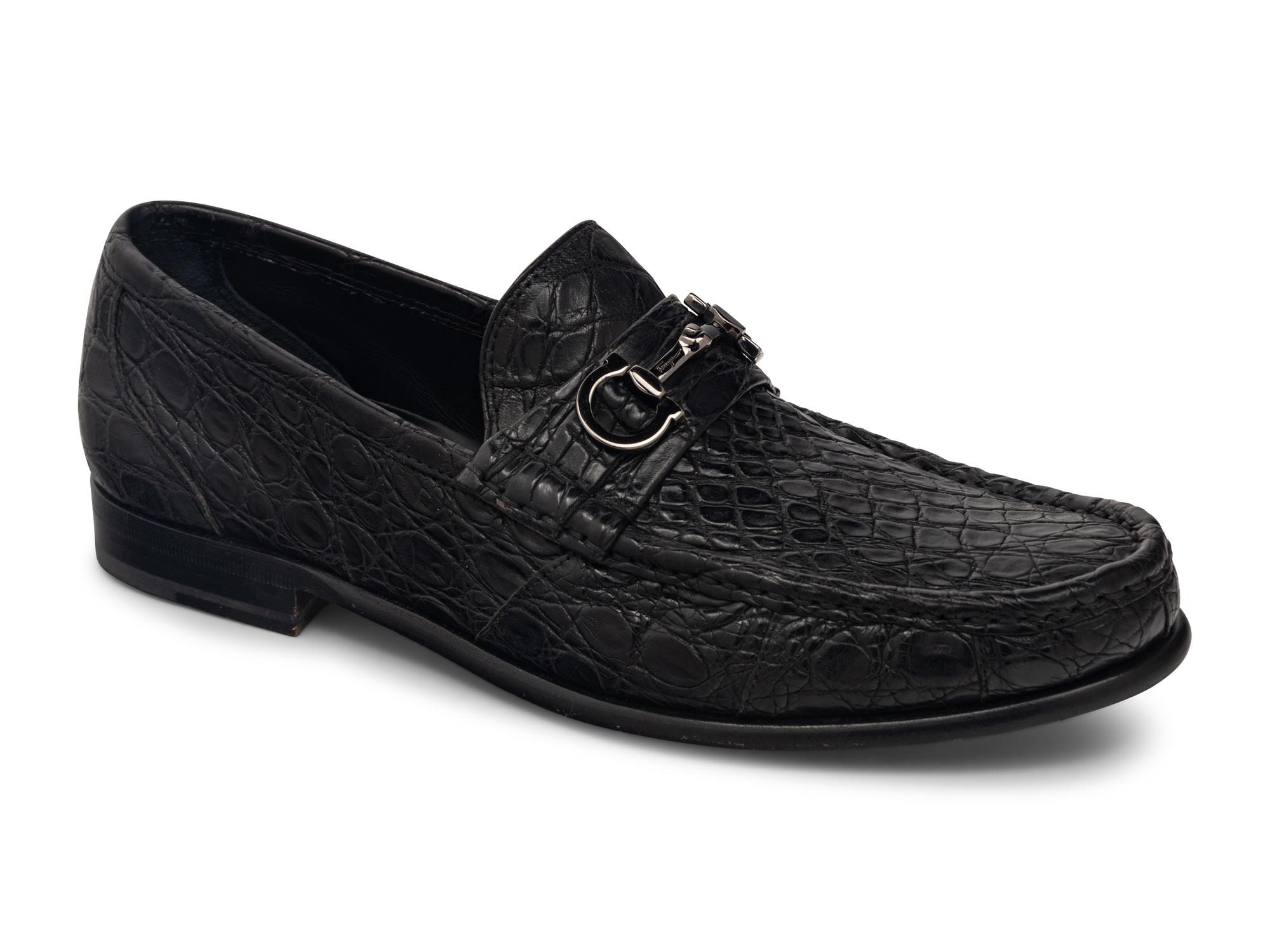 SALVATORE FERRAGAMO MEN'S CROCODILE LOAFERS