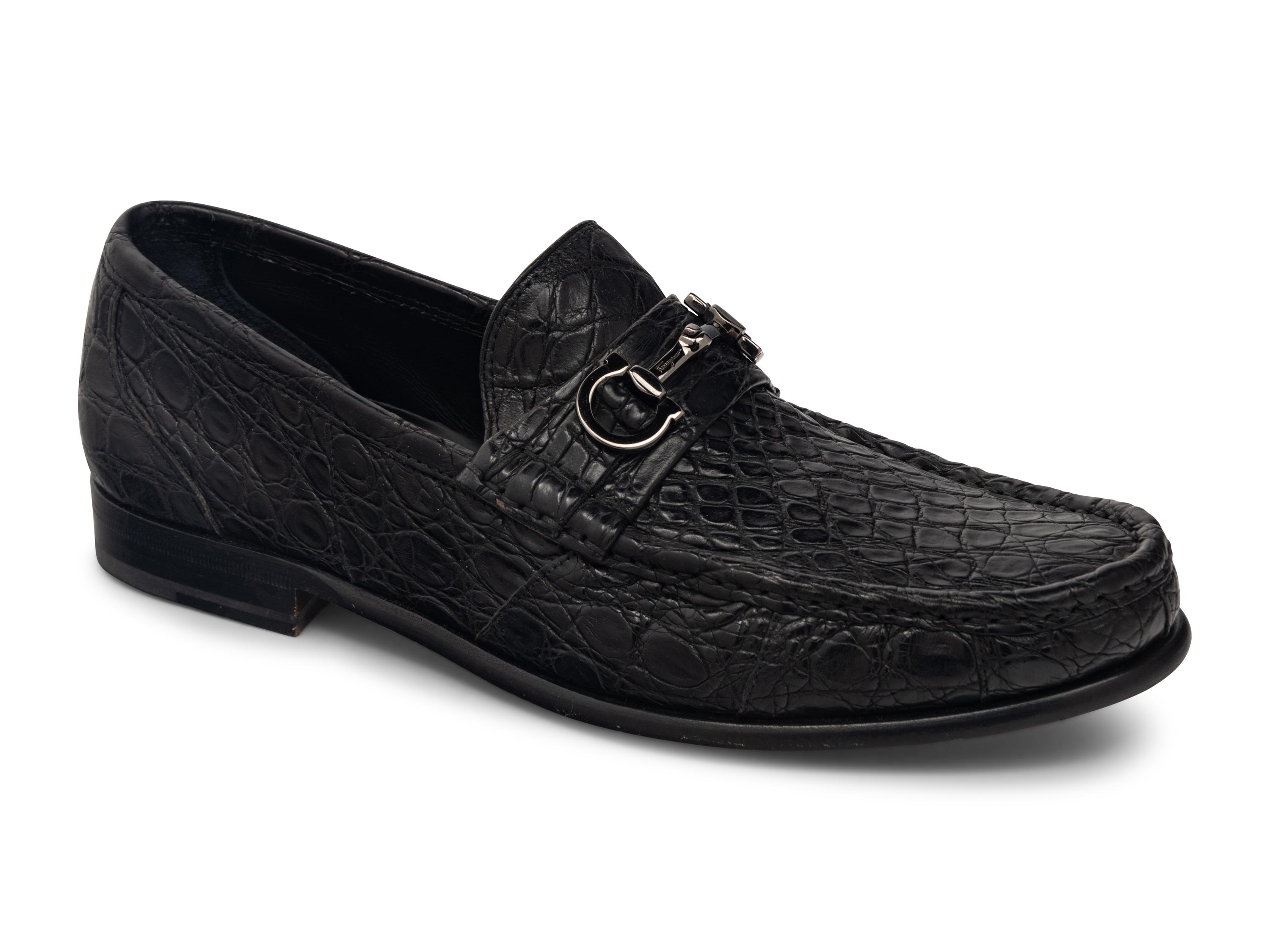 SALVATORE FERRAGAMO MEN'S CROCODILE LOAFERS