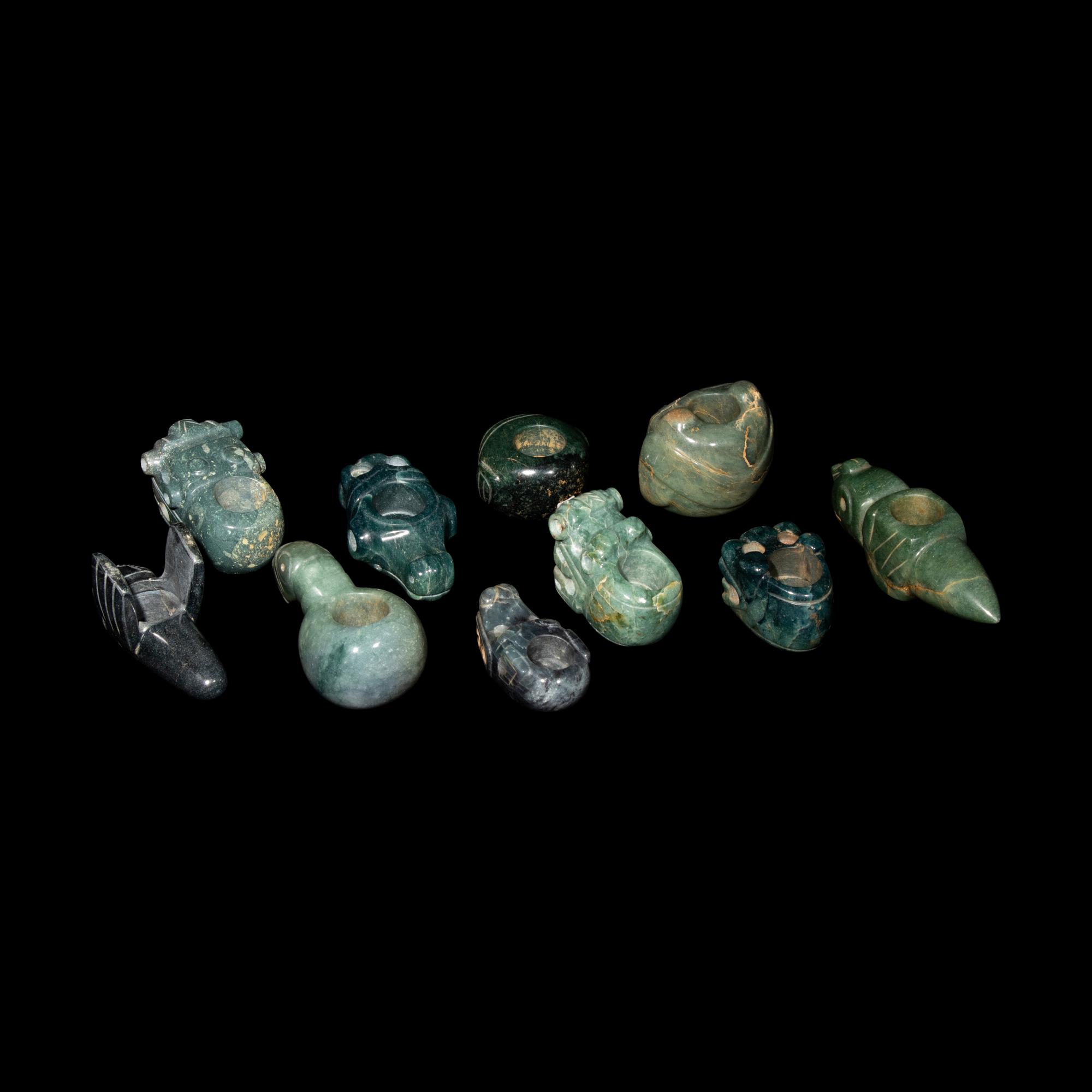 Ten Costa Rican-Style Greenstone Mace Heads