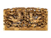 Three Chinese Gilt Lacquered Wood Panels
