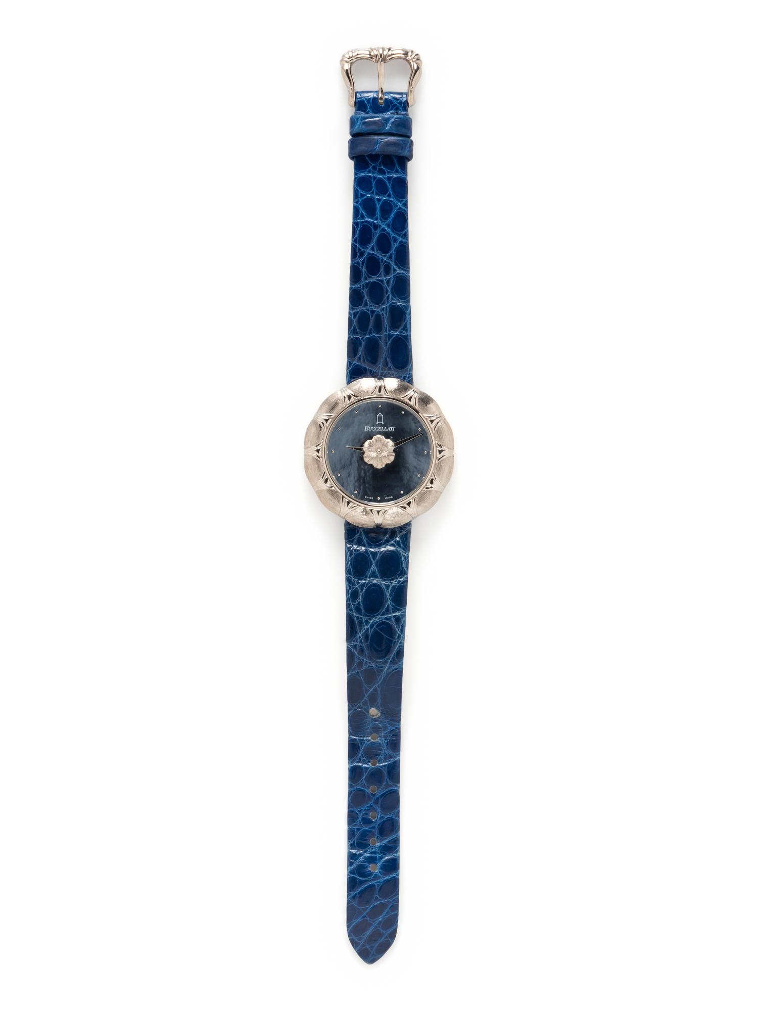 BUCCELLATI, 18K WHITE GOLD AND MOTHER-OF-PEARL 'ELIOCHRON' WATCH