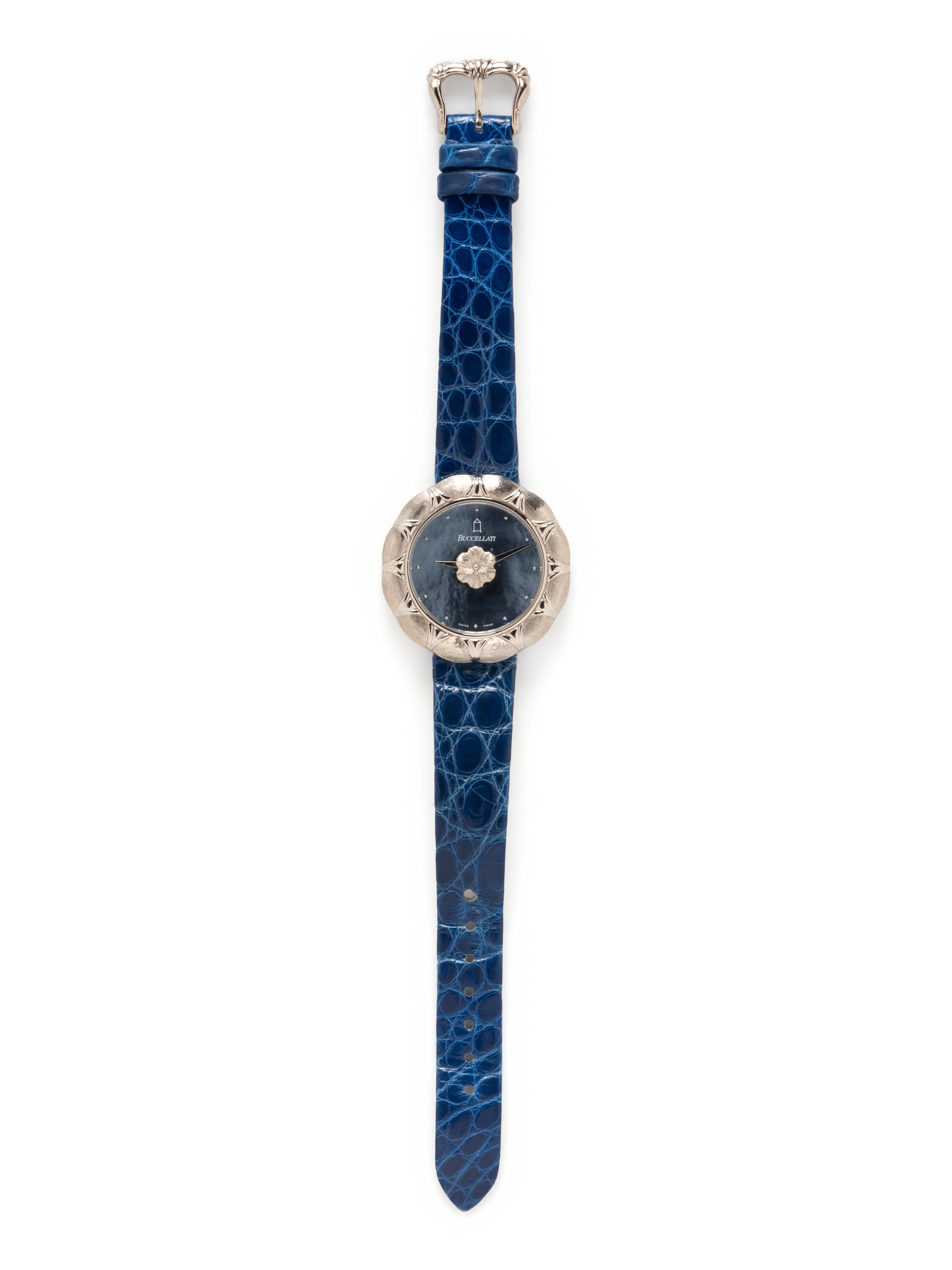 BUCCELLATI, 18K WHITE GOLD AND MOTHER-OF-PEARL 'ELIOCHRON' WATCH