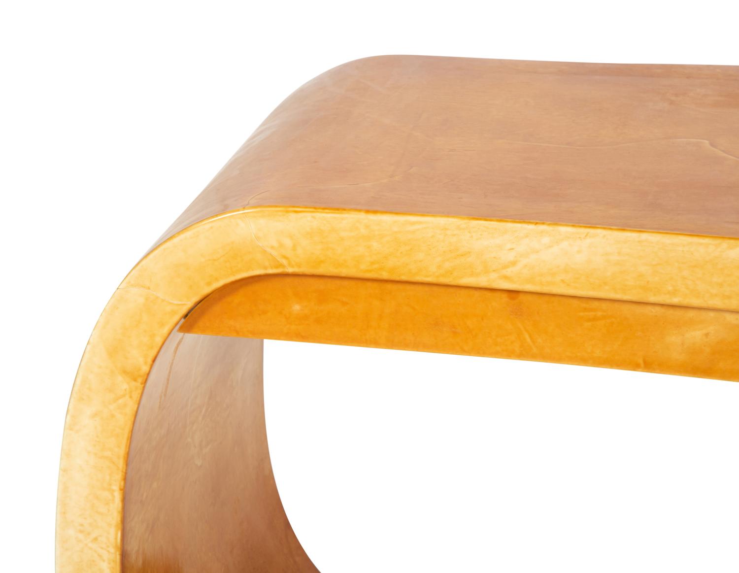 A Faux Goatskin Desk in the Manner of Karl Springer
