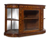 A Napoleon III Style Marquetry and Burl Walnut Console Cabinet