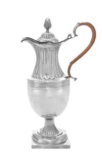 An Irish George III Silver Ewer, Likely Edward Boyce Freeman, Dublin, 18th Century, of baluster form, the reeded body with beaded decor