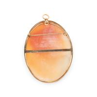 A Neoclassical Carnelian Cameo Pendant Brooch with a Double Portrait