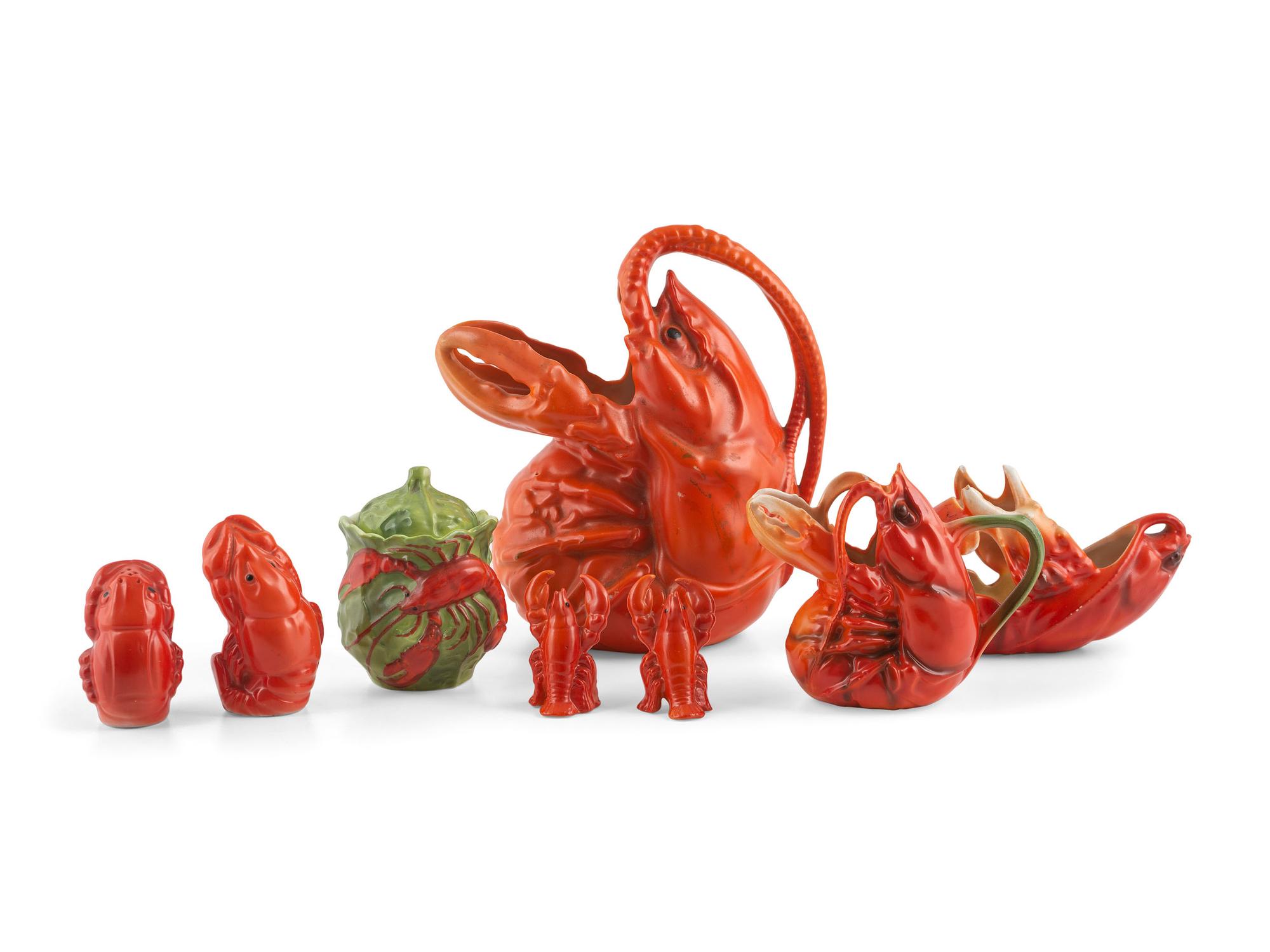 A Collection of Royal Bayreuth Lobster Table Wares