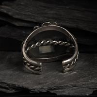 Navajo Silver and Royston Turquoise Cluster Cuff Bracelet