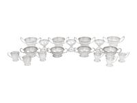 An Assembled Set of American Silver Demitasse Cups, Soups and Desserts