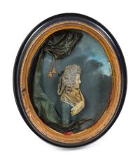 An English Wax Profile Bust Frame 9 1/2 x width 8 inches. — SAMUEL PERCY (1750-1820)
