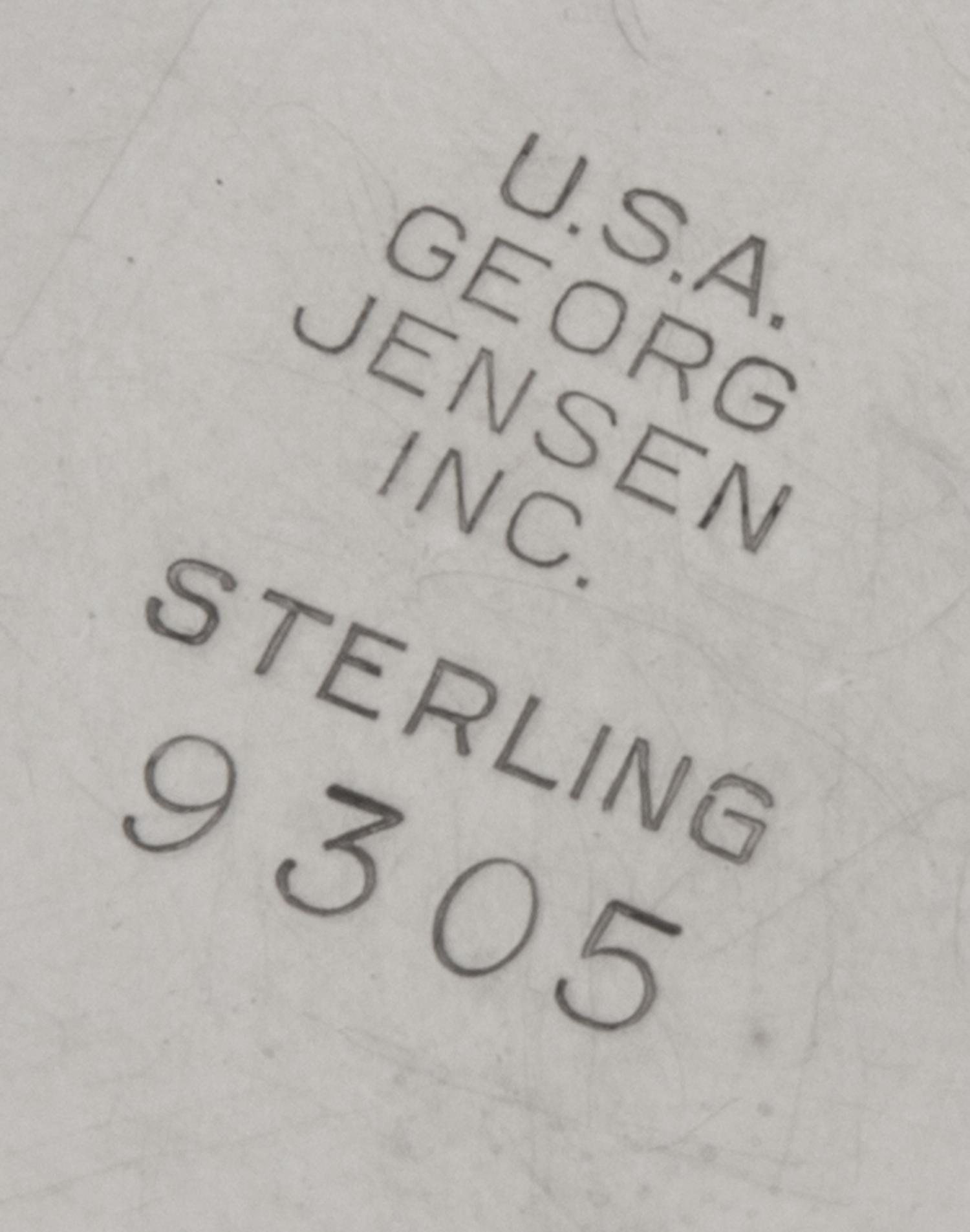 An American Silver Footed Bowl, Georg Jensen Inc. USA, Meriden, CT, or circular form, having beaded decoration between the stem and foo