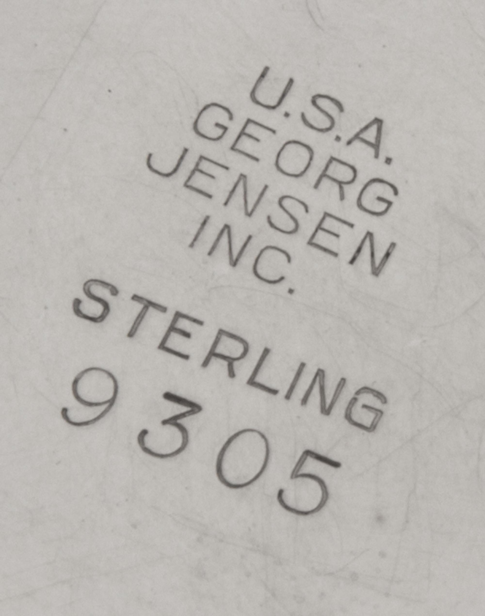 An American Silver Footed Bowl, Georg Jensen Inc. USA, Meriden, CT, or circular form, having beaded decoration between the stem and foo