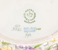 A Royal Copenhagen Flora Danica Porcelain Reticulated Bowl