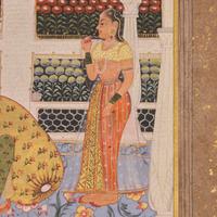 A Painting of an Amorous Scene Within the Harem of the Mughal Court, India, In the Manner of Jaipur, Rajasthan, 20th Century