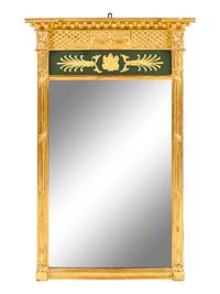 An Empire Style Giltwood and Églomisé Mirror