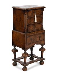 A Diminutive William and Mary Style Chest on Stand
