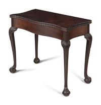 A George III Carved Mahogany Flip-Top Table