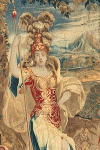 A Continental Wool Tapestry Depicting Pallas Athena