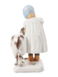 A Meissen Porcelain Figure of a Girl with a Sheep