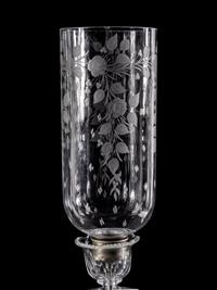 A Pair of Cut, Molded and Etched Glass Girandoles