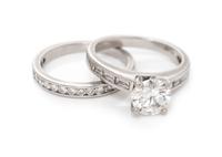 A Platinum and Diamond Ring Set,
