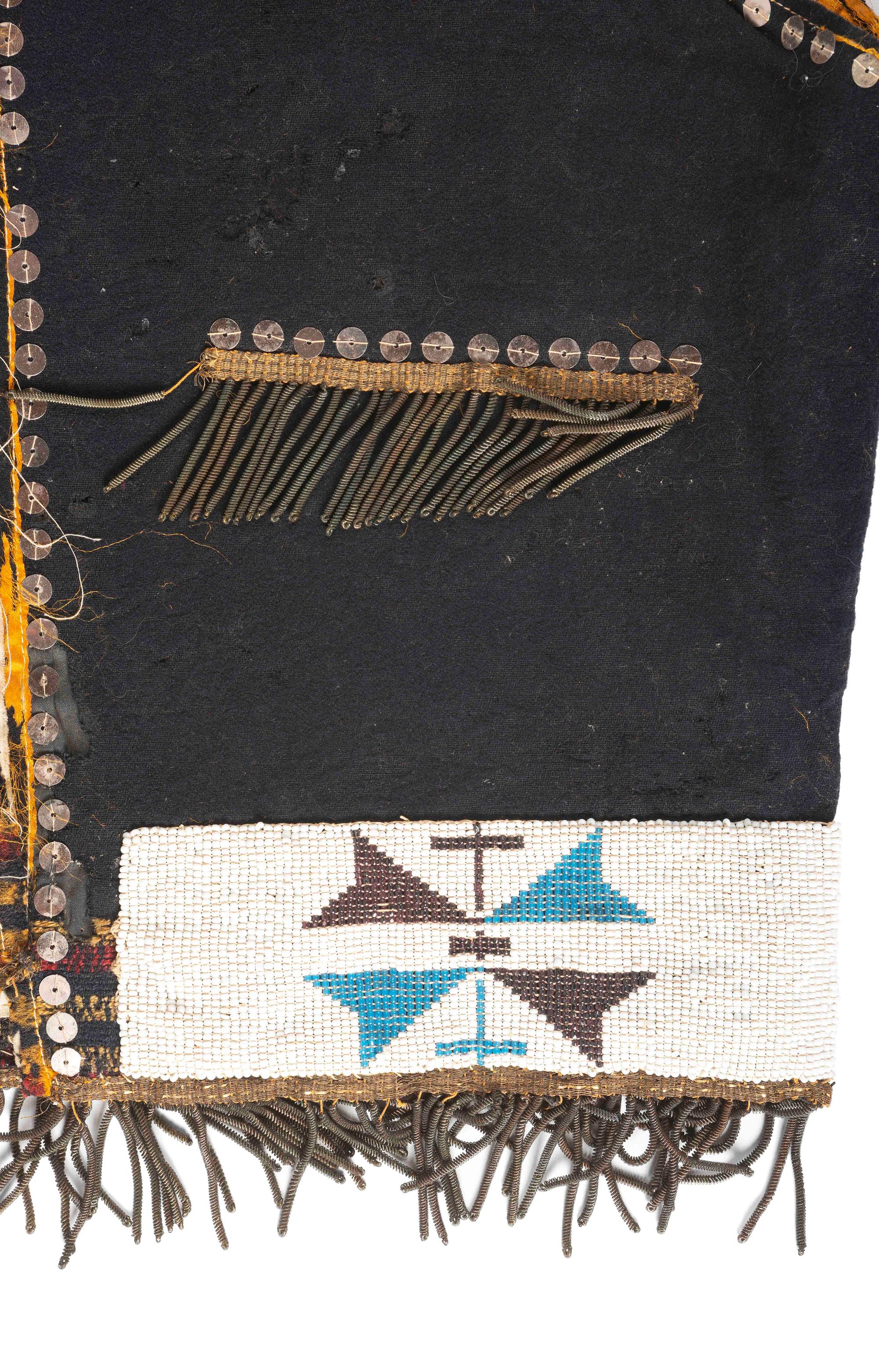 Osage Beaded Wool Vest, with American Flags