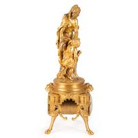 A French Neoclassical Gilt Metal Mantel Clock