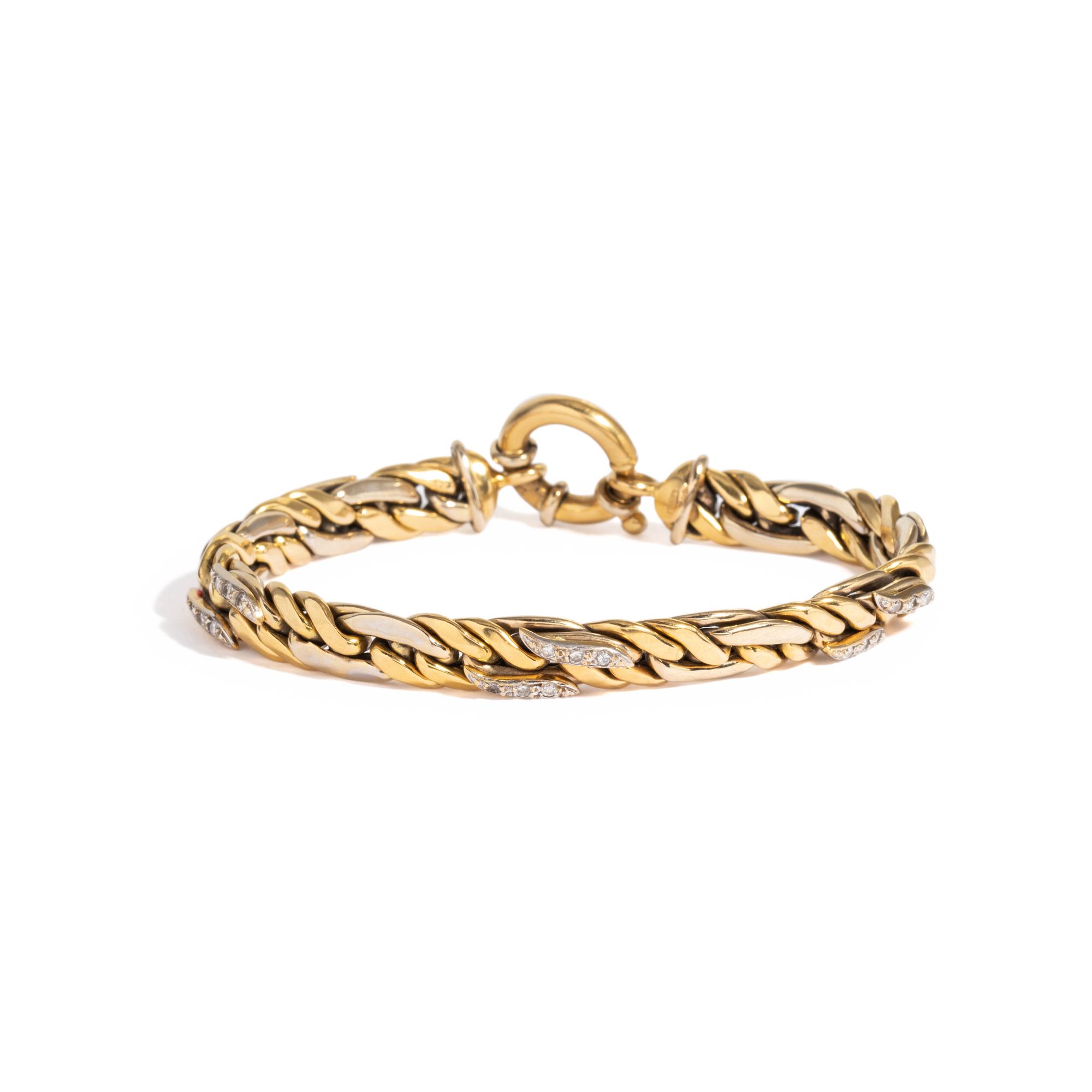 BICOLOR GOLD AND DIAMOND BRACELET