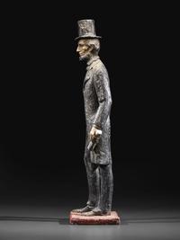 A Painted Faux Bois Cast Plaster Abraham Lincoln Statue