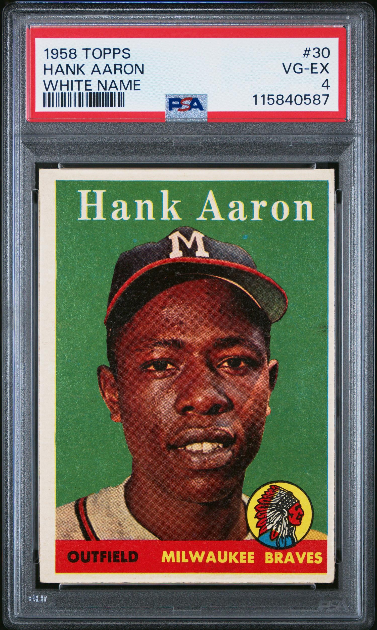 A 1958 Topps Hank Aaron Baseball Card No. 30 (PSA 4 VG-EX)