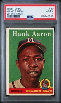 A 1958 Topps Hank Aaron Baseball Card No. 30 (PSA 4 VG-EX)