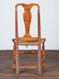 A Queen Anne Maple Rush Seat Spanish-Foot Side Chair