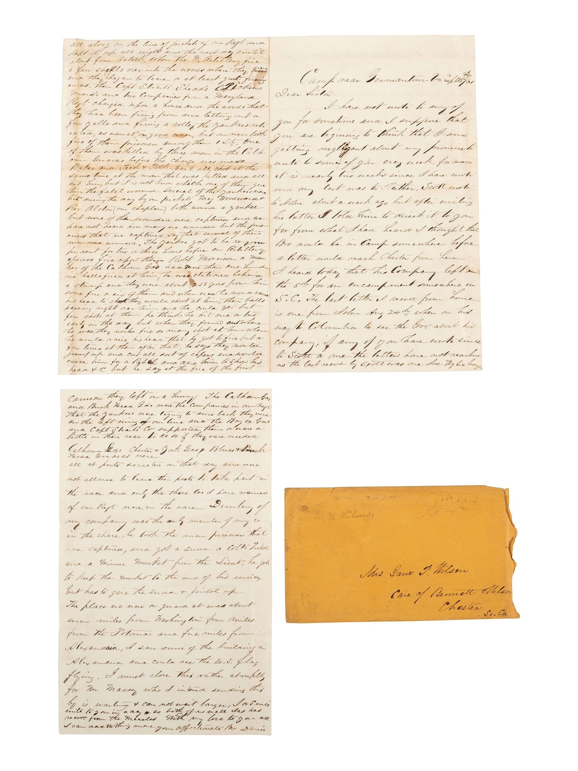 [CIVIL WAR]. Civil War archive of Ordnance Sgt. David H. Wilson (1831-1863), Co. F, 6th South Carolina Infantry, including war-date letters, diary, and photographs.