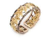 MARIO BUCCELLATI, GOLD AND SILVER LEAF CUFF BRACELET