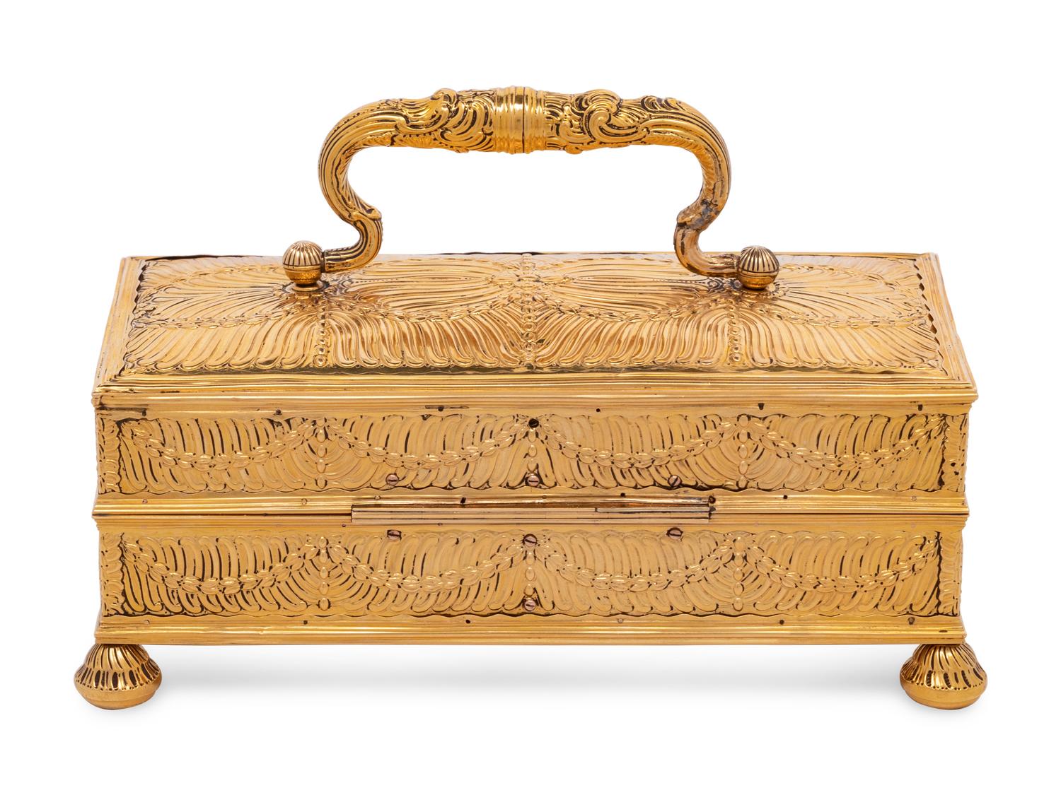 A Continental Rock Crystal, Agate and Gilt Metal Mounted Writing Casket
