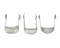 A Group of Three Federal and Classical Silver Sugar Tongs