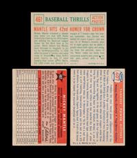 A Group of Three 1950s Topps Mickey Mantle Baseball Cards,