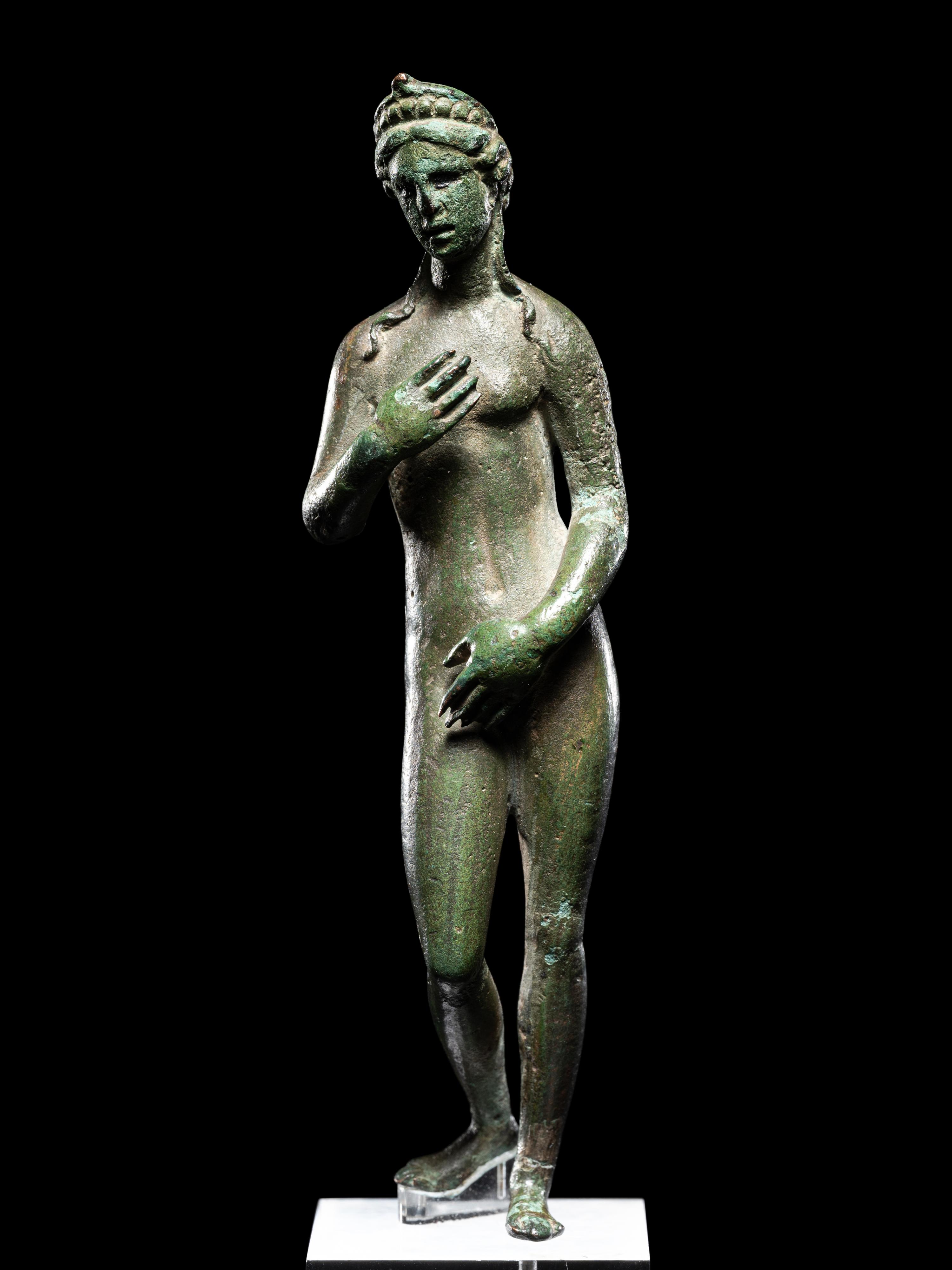 A Roman Bronze Venus with Silver Inlaid Eyes