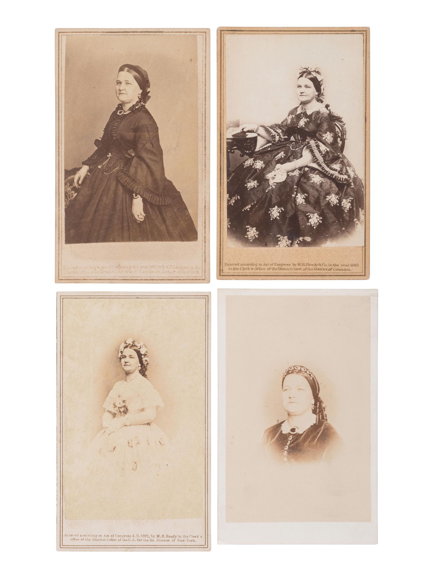 [LINCOLN, Mary Todd (1818-1882)]. A photographic study of Mary Todd Lincoln in 8 CDVs.